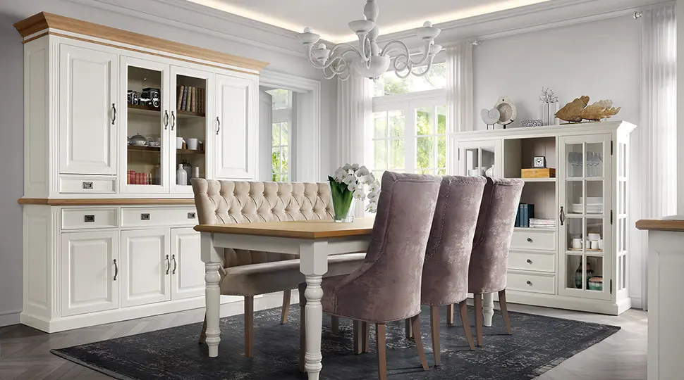 Элегантная белая столовая