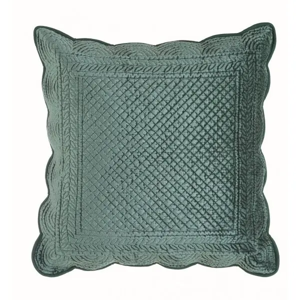 Подушка декоративная велюровая  CARMEN квадратная бирюзовая