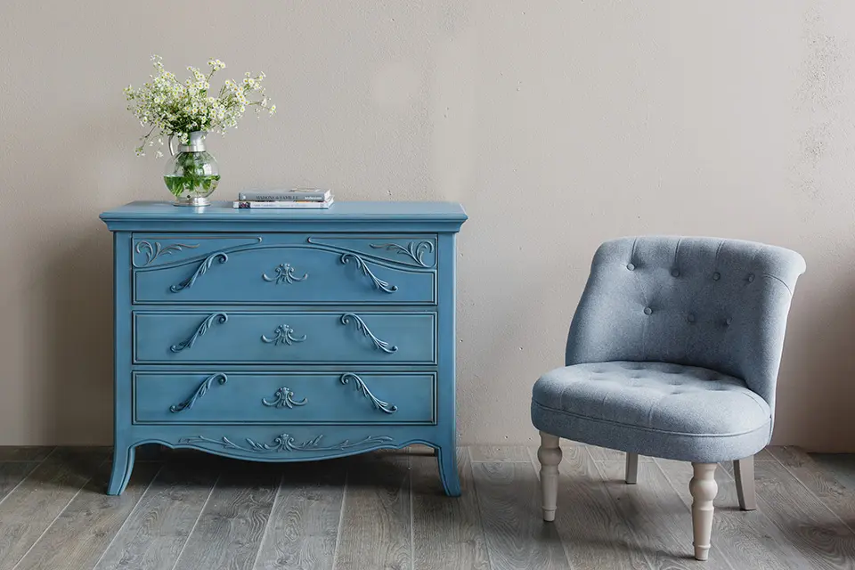 Синий в интерьере