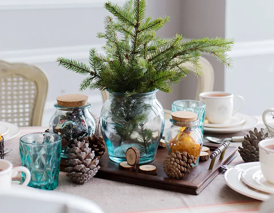 Зимняя сервировка стола