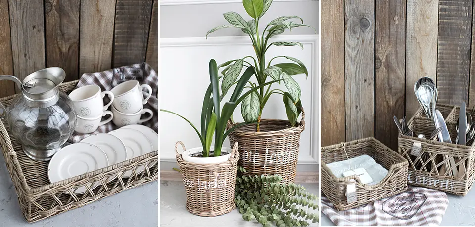 Ротанговые аксессуары в интерьере