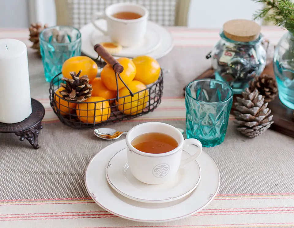 Зимняя сервировка стола