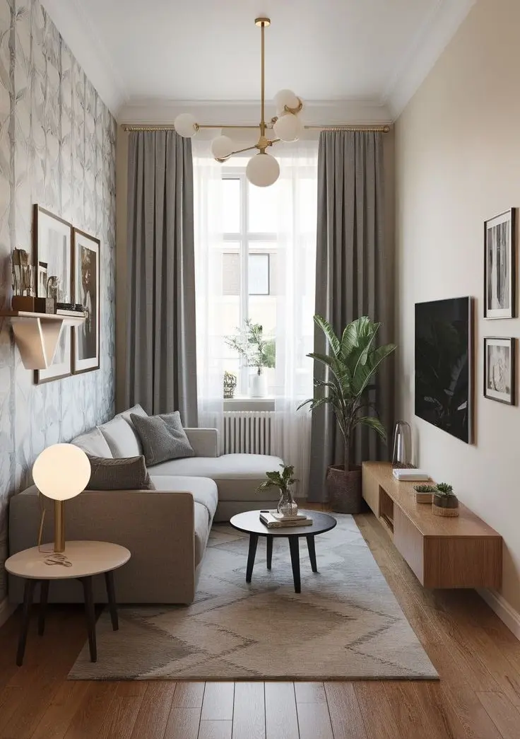 Компактная гостиная в скандинавском стиле