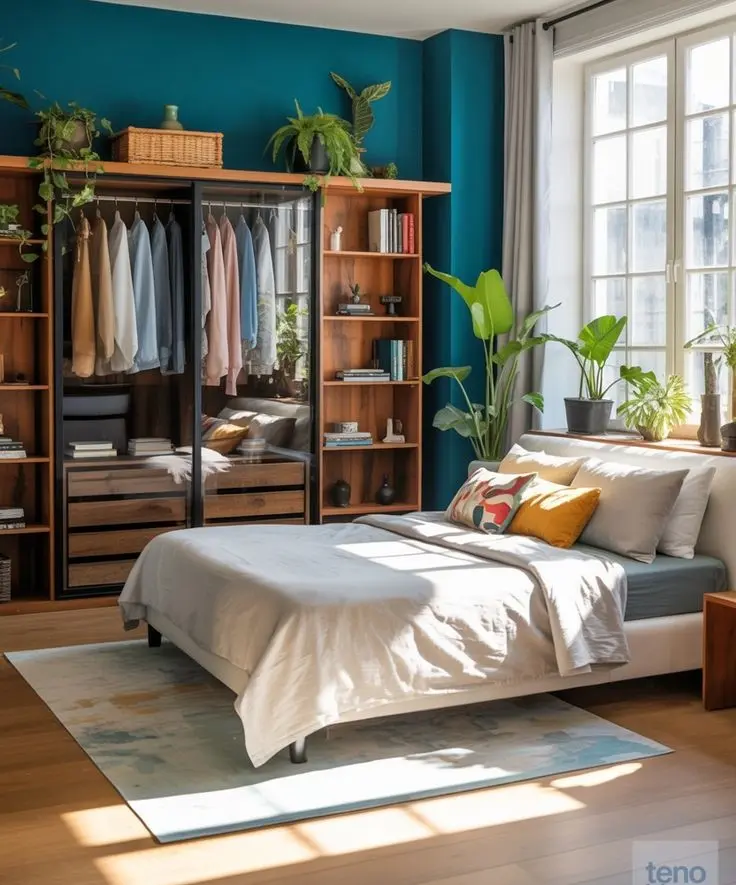 Открытая система хранения в спальне