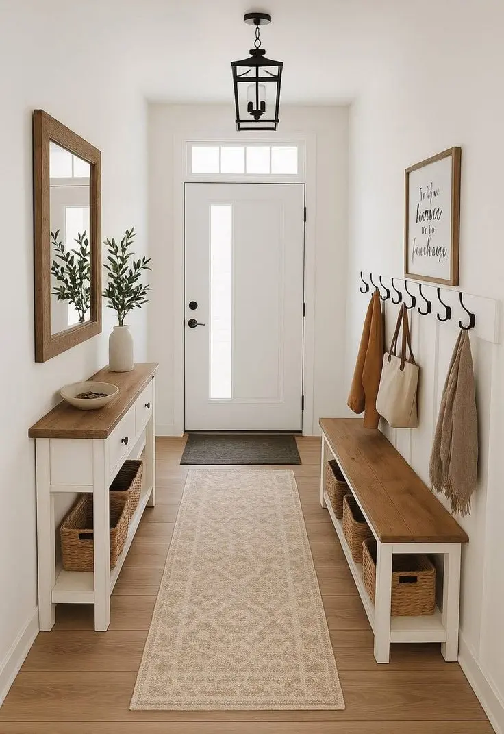 Узкая прихожая в скандинавском стиле