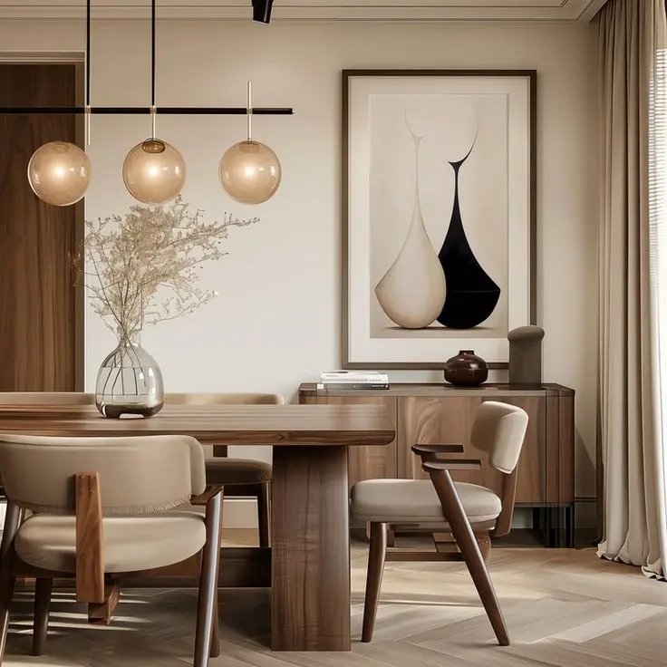 Столовая в стиле Джапанди Столовая в стиле Джапанди