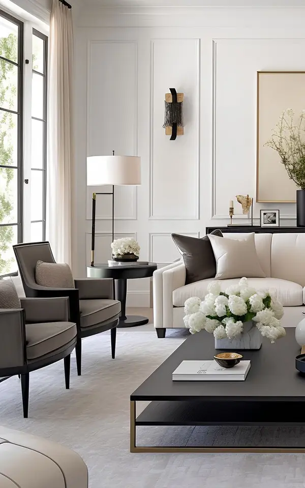 Сдержанная гостиная в стиле современная классика Сдержанная гостиная в стиле современная классика