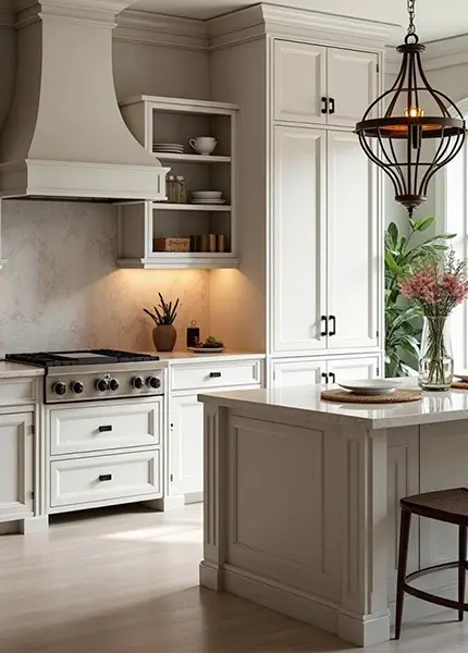 Светлая кухня в американском стиле