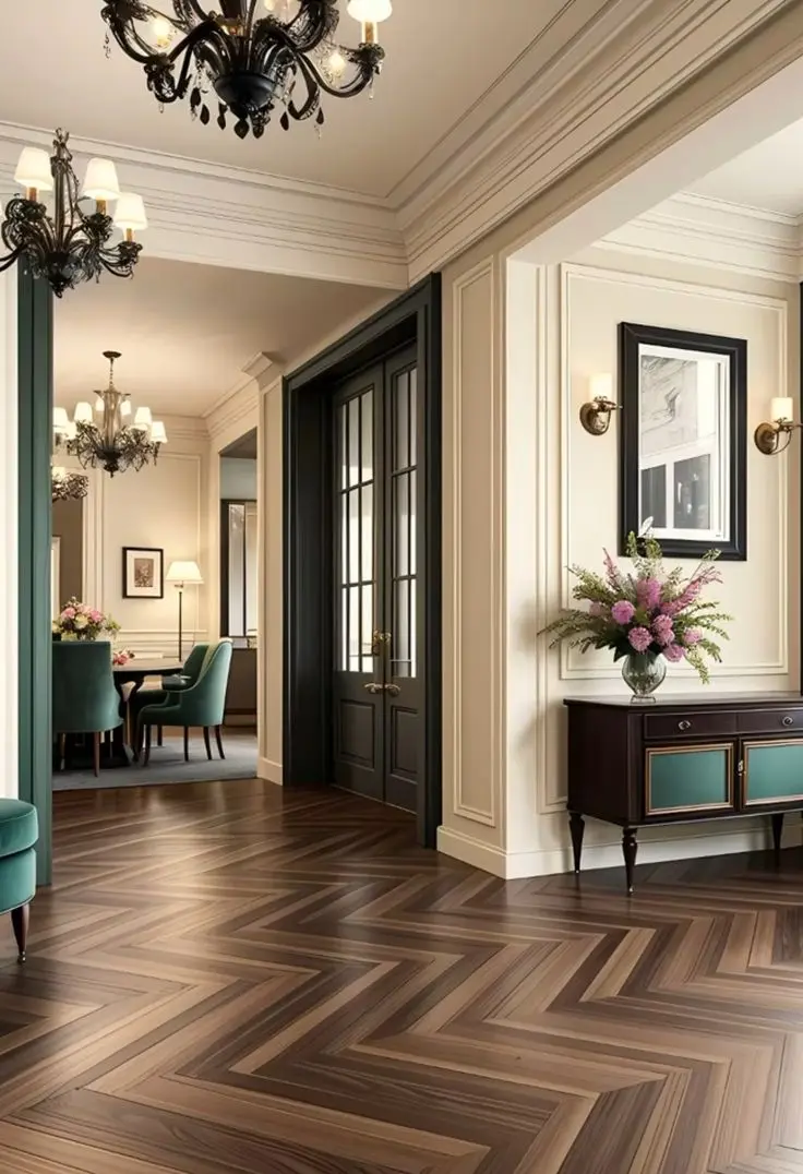 Интерьер в стиле современная классика с цветными акцентами Интерьер в стиле современная классика с цветными акцентами