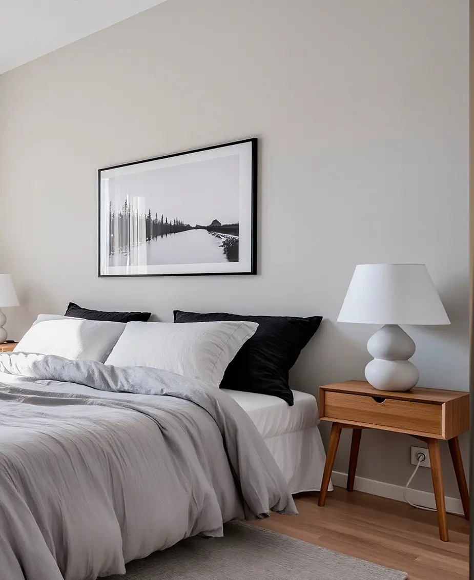 Минималистичная спальня в современном стиле. Автор: IRYNA KORSHYKAVA Источник: vecteezy.com Минималистичная спальня в современном стиле. Автор: IRYNA KORSHYKAVA Источник: vecteezy.com