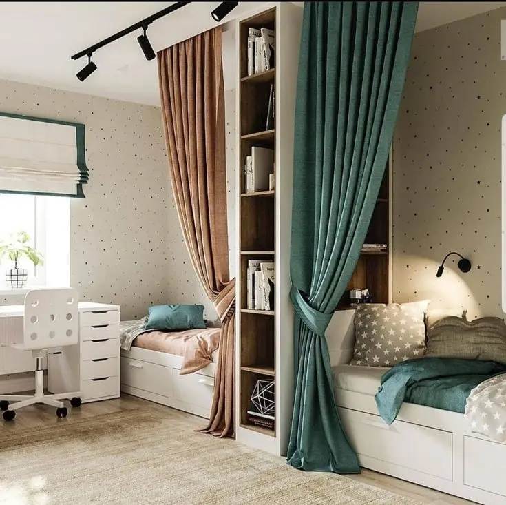 Подростковая комната для двоих детей Подростковая комната для двоих детей