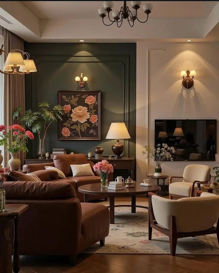 Классическая гостиная с лакированной мебелью Классическая гостиная с лакированной мебелью