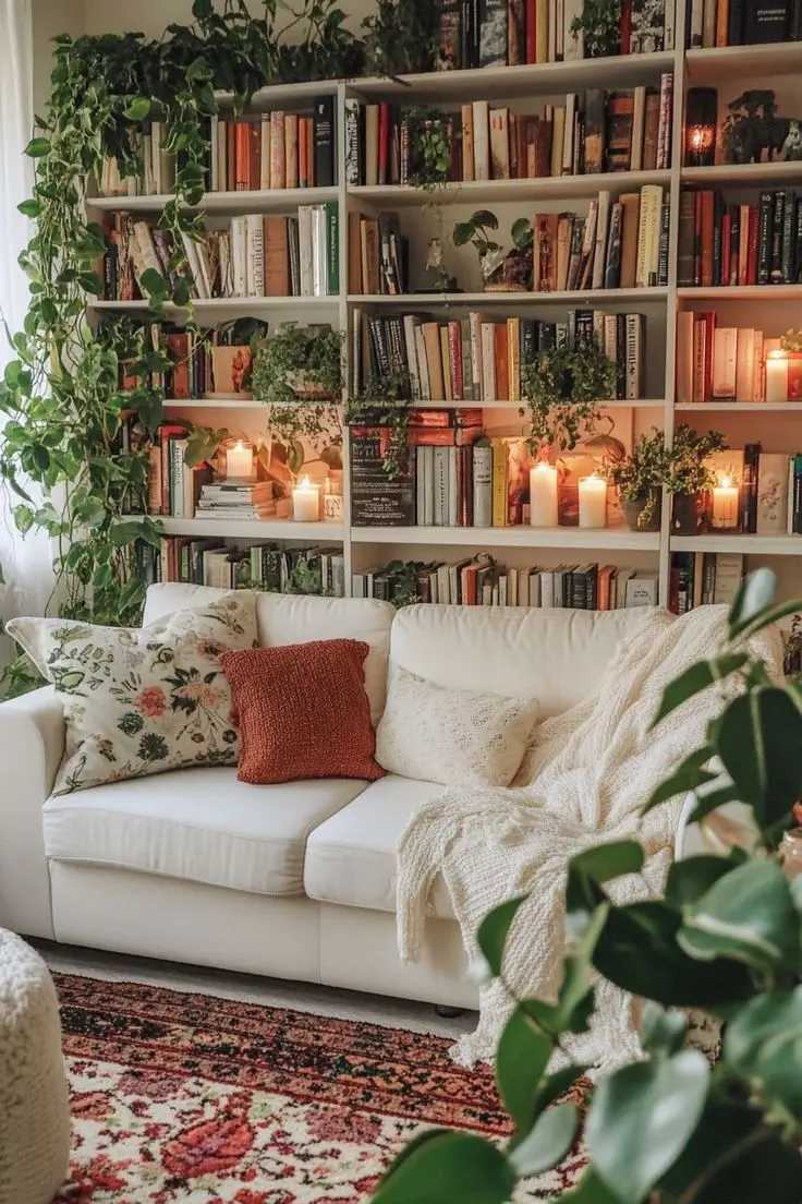 Уютная гостиная с библиотекой в стиле Прованс Уютная гостиная с библиотекой в стиле Прованс