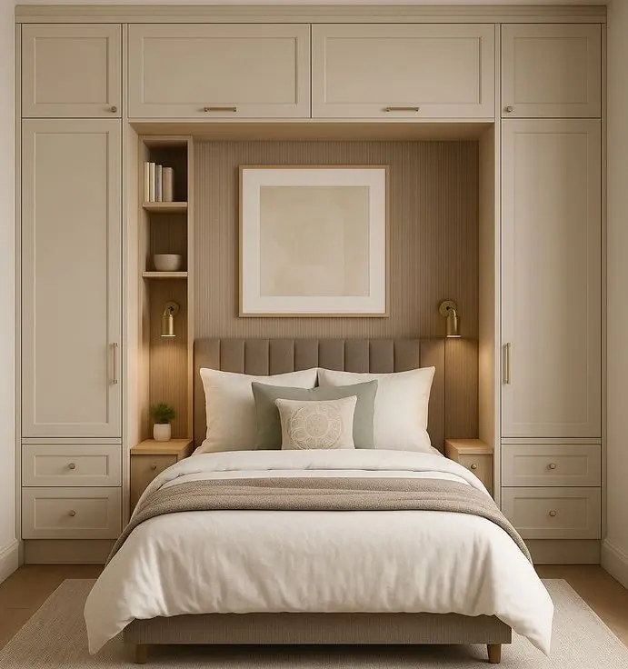 Спальня с раздельной гардеробной системой