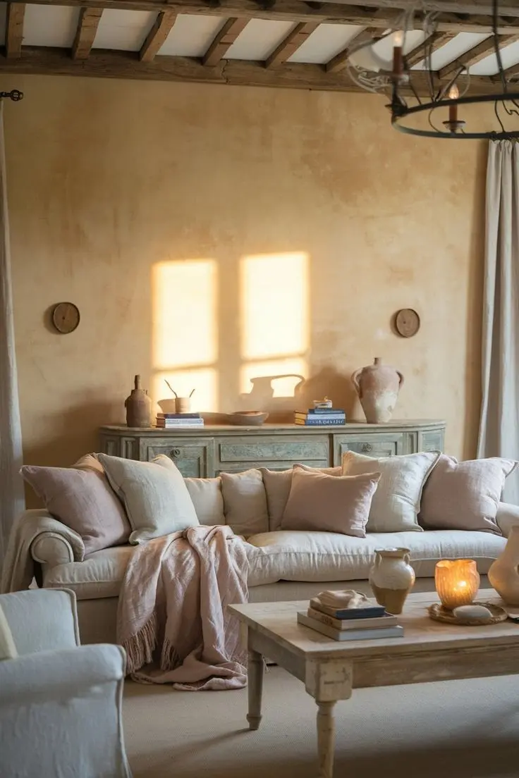 Теплая гостиная в стиле Прованс