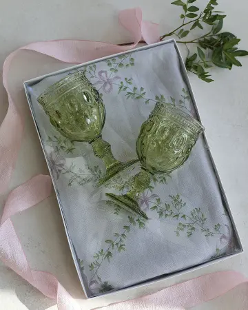 Подарочный набор из 2 бокалов для вина Изумруд и дорожка Гербарий1 50х150 см