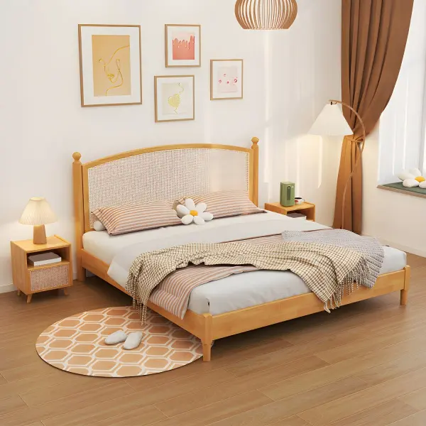 Кровать с изголовьем из ротанга-с шишками 160*200 Твигги