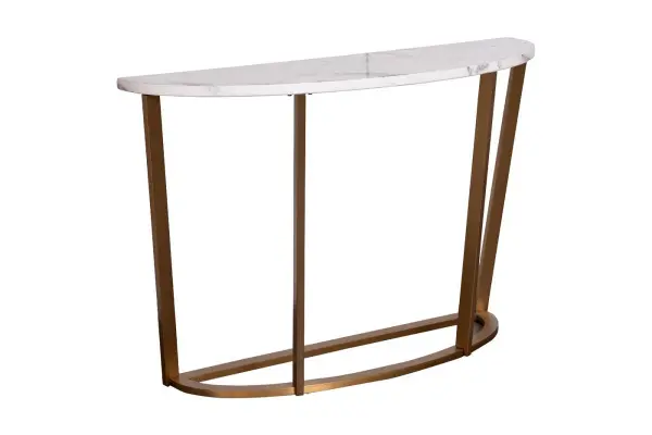 Консоль иск.мрам.Pearl White/мат.зол.120х40х80