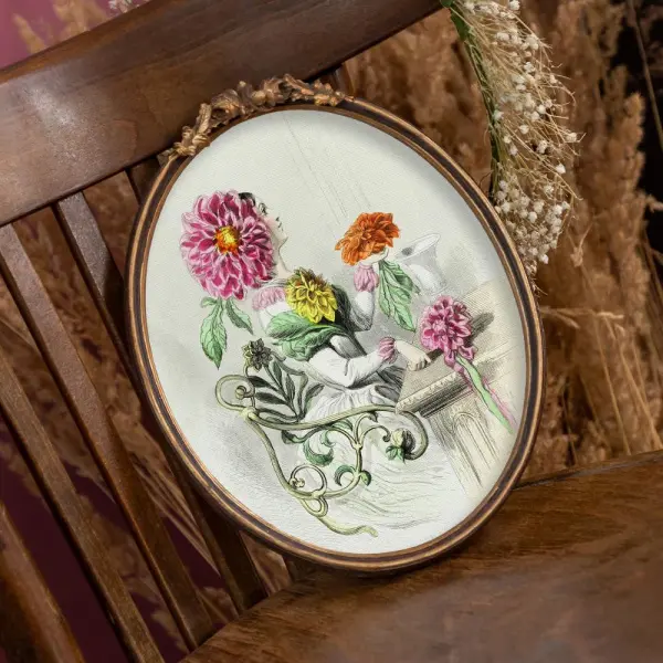 Картина «Модница леди Георгин» в раме «Тиффани»