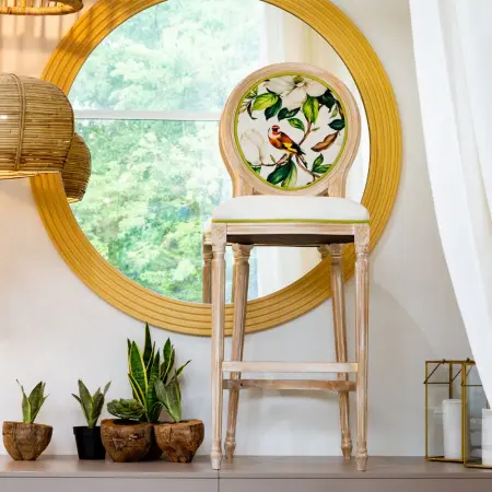 Барный стул «Цветущая аристократка» (лайт голд), версия 1