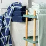 Полотенце жаккардовое банное с авторским дизайном geometry серо-синее wild, 70х140 см