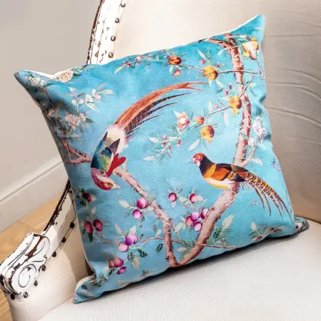 Подушка декоративная «Императорский сад» blue, версия 6
