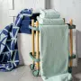 Полотенце жаккардовое банное с авторским дизайном geometry серо-синее wild, 70х140 см