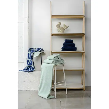 Полотенце жаккардовое банное с авторским дизайном geometry серо-синее wild, 70х140 см