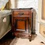 Тумбочка прикроватная правая "Поместье", Шоколад; С узором; с состариванием