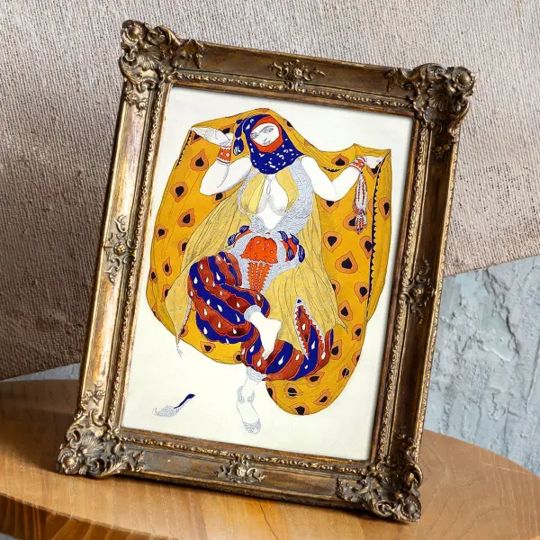 Л.С. Бакст. Эскиз костюма одалиски к балету «Шахерезада», 1909 в раме «Анастаси»