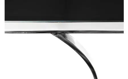 Прикроватный столик черный с ножками хром Silver