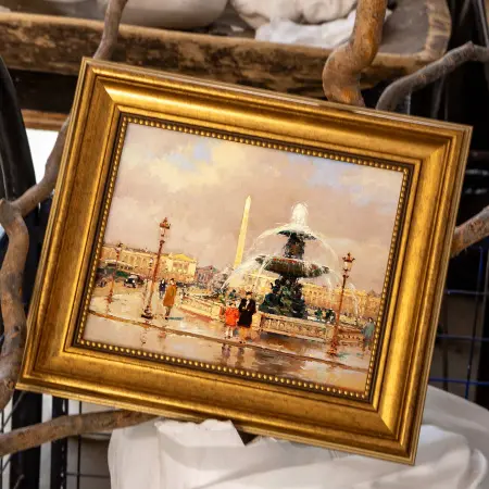 Эдуард Кортес, «Фонтан на площади Согласия», картина в раме