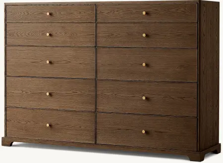 Комод из массива дерева с 10 ящиками Женевьева