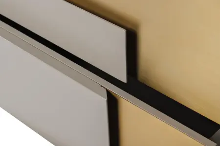 Тумбочка прикроватная с 2 ящиками левая серая с бежевым