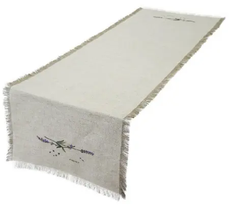 Дорожка сервировочная Лаванда (серая с бахромой)