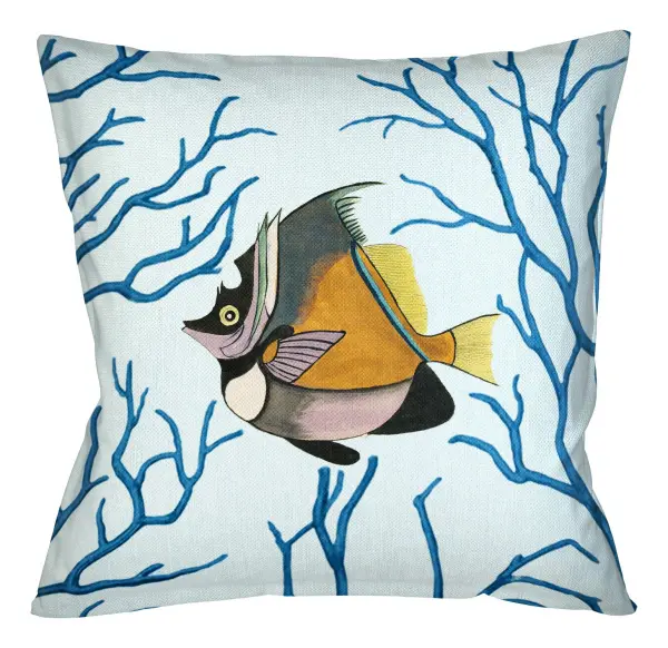 Декоративная подушка «Фантастика подводного мира» версия 5 (блю)