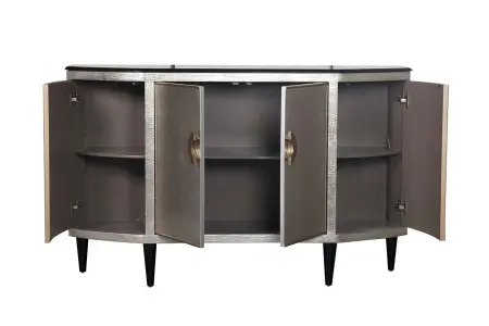Комод серебристый с каменн.столешницей 160х43х102см