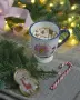 Подарочный набор кружка Акварель и фигурка Новогодние сценки (девочка с муфтой)