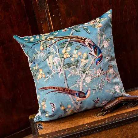 Подушка декоративная «Императорский сад» blue, версия 7