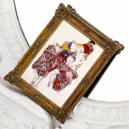 Л.С. Бакст. Эскиз костюма Искандера к балету «Пери», 1911 в раме «Анастаси»