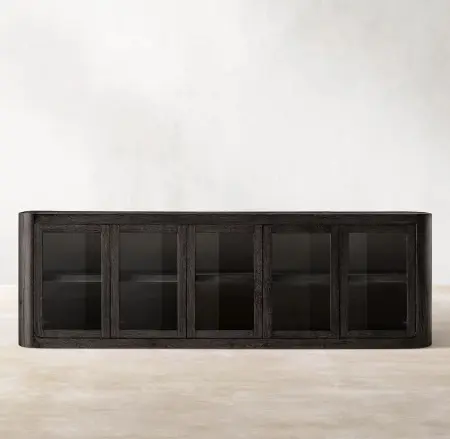 черная минималистичная тумба стеклянная Осло