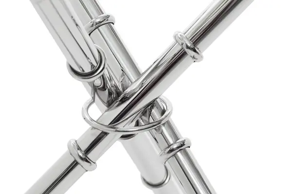 Приставной столик круглый стальной со стеклом 55 см Polar Silver