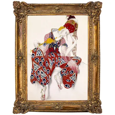 Л.С. Бакст. Эскиз костюма Искандера к балету «Пери», 1911 в раме «Анастаси»