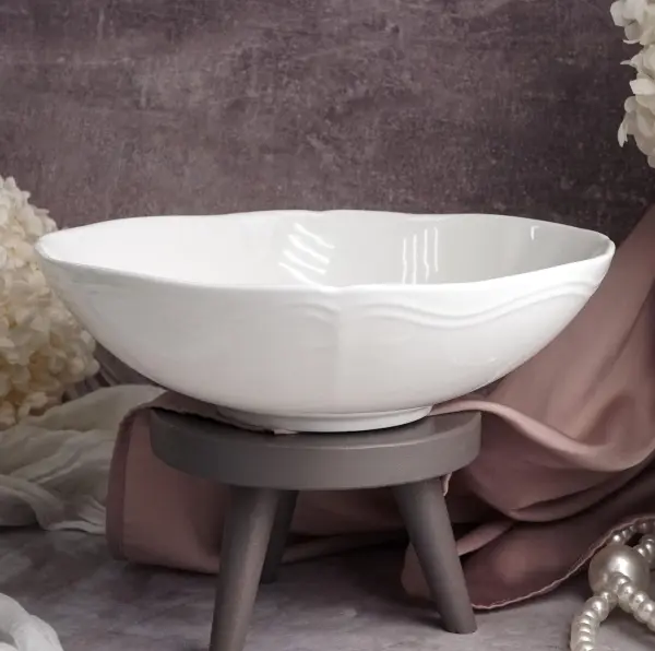 Салатник 1 л, d 21 см h 6,5 см, фарфор, Grazia