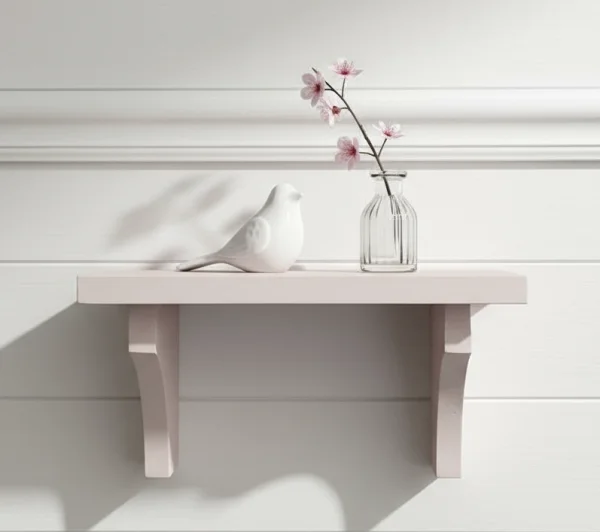 Полка настенная Провинция пудрово-розовый, без состаривания, с влагозащитой