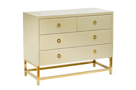 Комод белый с золотыми деталями Classic White