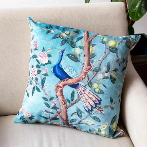 Подушка декоративная «Императорский сад» blue, версия 4