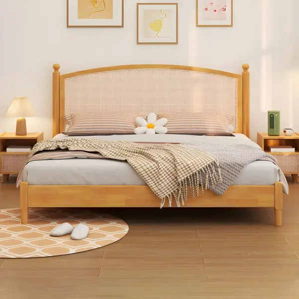 Кровать с изголовьем из ротанга-с шишками 160*200 Твигги