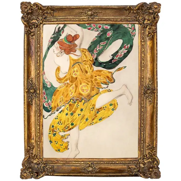 Л.С. Бакст. Эскиз костюма вакханки к балету «Нарцисс», 1911 в раме «Анастаси»