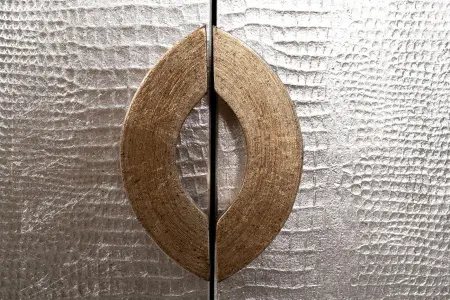 Комод серебристый с каменн.столешницей 160х43х102см